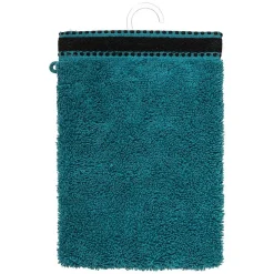 Lot de 2 gants de toilette Joia - coton 550 gr/m² - bleu canard 15x21 cm - Atmosphera