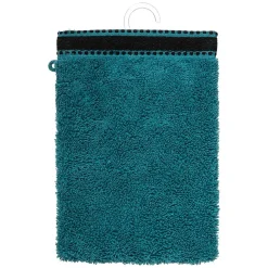 Lot de 2 gants de toilette Joia - coton 550 gr/m² - bleu canard 15x21 cm - Atmosphera