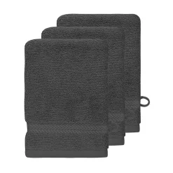 Lot de 3 gants de toilette 550 g/m² Anthracite 16x22 cm LUXURY