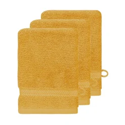 Lot de 3 gants de toilette 550 g/m² Safran 16x22 cm LUXURY