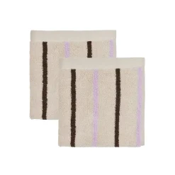 Lot de 2 gants de toilette rose en coton organique h30x30 cm