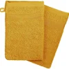 Lot de 2 gants de toilette - coton 450 gr/m² - jaune moutarde 15x21 cm - Atmosphera
