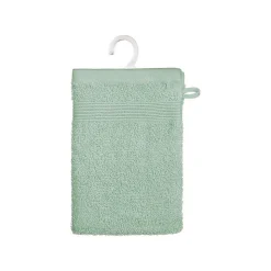 Lot de 2 gants de toilette - coton 450 gr/m² - vert céladon 15x21 cm - Atmosphera