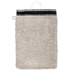 Lot de 2 gants de toilette Joia - coton 550 gr/m² - lin 15x21 cm - Atmosphera