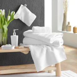 Lot de 2 gants de toilette 15 x 21 cm Tendresse blanc