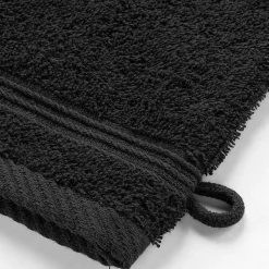 Lot de 2 Gants de Toilette Uni Tendresse - 15 x 21 cm - 500gr,m² - 15X21cm - Noir