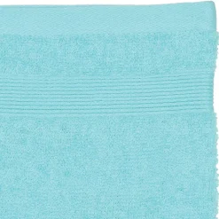 Lot de 2 gants de toilette - coton 450 gr/m² - bleu aqua 15x21 cm - Atmosphera