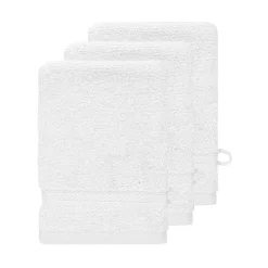 Lot de 3 gants de toilette 550 g/m² Blanc 16x22 cm LUXURY