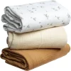 Lot de 3 maxi langes melody écru et camel