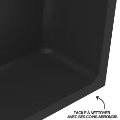 Lot de 2 Niches de Douche Noir Satiné - 30x30 cm - Rangement Mural Salle de Bain - NOOK