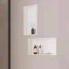 Lot de 2 Niches de Douche Blanc Satiné - 30x60 cm - Rangement Mural Salle de Bain - NOOK