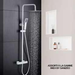 Lot de 2 Niches de Douche Blanc Satiné - 30x60 cm - Rangement Mural Salle de Bain - NOOK