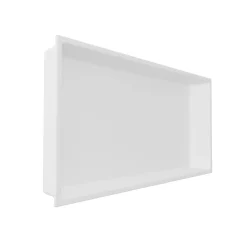 Lot de 2 Niches de Douche Blanc Satiné - 30x60 cm - Rangement Mural Salle de Bain - NOOK