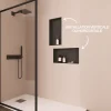 Lot de 2 Niches de Douche Noir Satiné - 30x30 cm et 30x60 cm - Rangement Mural Salle de Bain - NOOK