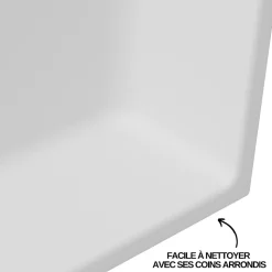 Lot de 2 Niches de Douche Blanc Satiné - 30x30 cm - Rangement Mural Salle de Bain - NOOK