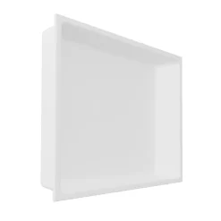 Lot de 2 Niches de Douche Blanc Satiné - 30x30 cm - Rangement Mural Salle de Bain - NOOK