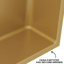 Lot de 2 Niches de Douche Or Satiné - 30x30 cm et 30x60 cm - Rangement Mural Salle de Bain - NOOK