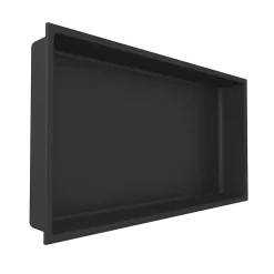 Lot de 2 Niches de Douche Noir Satiné - 30x60 cm - Rangement Mural Salle de Bain - NOOK