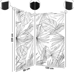 Lot de 2 panneaux de douche en aluminium (90x220 & 120x220 cm) + profilés noir - Lamnar - Noir