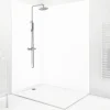 Lot de 2 panneaux de douche en PVC (90x220 & 120x220 cm) + profilés blanc - Essentiel - Blanc