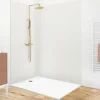 Lot de 2 panneaux de douche en PVC (90x220 & 120x220 cm) + profilés blanc - Pierre Claire - Gris