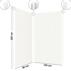 Lot de 2 panneaux de douche en PVC (90x220 & 120x220 cm) + profilés blanc - Pierre Claire - Gris