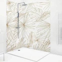 Lot de 2 panneaux de douche en aluminium (90x220 & 120x220 cm) + profilés blanc - Lamnar Kola