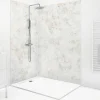 Lot de 2 panneaux de douche en PVC (90x220 & 120x220 cm) + profilés blanc - New Trashwall - Marron