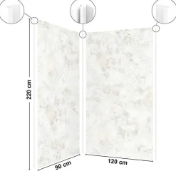 Lot de 2 panneaux de douche en PVC (90x220 & 120x220 cm) + profilés blanc - New Trashwall - Marron