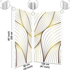 Lot de 2 panneaux de douche en PVC (90x220 & 120x220 cm) + profilés blanc - Sotma - Blanc et doré