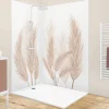 Lot de 2 panneaux de douche en aluminium (90x220 & 120x220 cm) + profilés blanc - Pampa - Marron