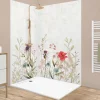 Lot de 2 panneaux de douche en aluminium (90x220 & 120x220 cm) + profilés blanc - Herbier - Multicouleurs