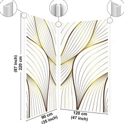 Lot de 2 panneaux de douche en aluminium (90x220 & 120x220 cm) + profilés blanc - Sotma - Blanc et doré