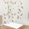 Lot de 2 panneaux de douche en aluminium (90x220 & 120x220 cm) + profilés blanc - Hexa Bois - Marron