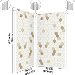 Lot de 2 panneaux de douche en aluminium (90x220 & 120x220 cm) + profilés blanc - Hexa Bois - Marron
