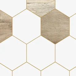 Lot de 2 panneaux de douche en aluminium (90x220 & 120x220 cm) + profilés blanc - Hexa Bois - Marron