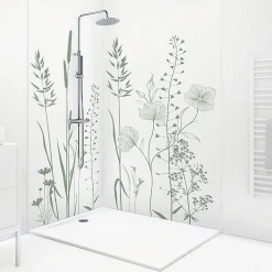 Lot de 2 panneaux de douche en PVC (90x220 & 120x220 cm) + profilés blanc - Vegetalist - Vert