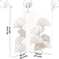 Lot de 2 panneaux de douche en aluminium (90x220 & 120x220 cm) + profilés blanc - Motif Floral - Gingko Blanc
