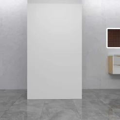 Lot de 2 panneaux muraux de douche Blanc en aluminium avec 1 profilés, L40xL100xH210 cm ,protection murale,antimoisissure