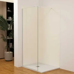 Lot de 2 panneaux muraux de douche Ivoire mural aluminium avec 3 profiles - L.90 x L.100 x H.210 cm - Étanche,facile à nettoyer