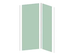 Lot de 2 panneaux muraux de douche vert clair en aluminium avec profilés - L90 x L120 x H210 cm - ITZIAR