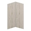 Lot de 2 panneaux muraux de douche effet bois clair en aluminium avec profilés - 2 x L90 x H210 cm- ENEKO