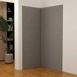 Lot de 2 panneaux muraux de douche gris mural aluminium avec 3 profiles - L.90 x L.90 x H.210 cm - facile à nettoyer