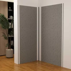 Lot de 2 panneaux muraux de douche gris mural aluminium avec 3 profiles - L.90 x L.90 x H.210 cm - facile à nettoyer