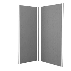 Lot de 2 panneaux muraux de douche gris mural aluminium avec 3 profiles - L.90 x L.90 x H.210 cm - facile à nettoyer