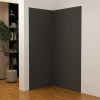 Lot de 2 panneaux muraux de douche Noir mural aluminium avec 3 profiles - L.90 x L.120 x H.210 cm - durable et facile à nettoyer