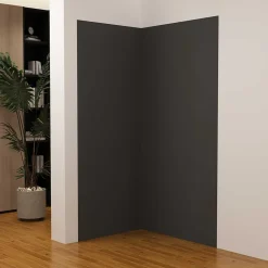 Lot de 2 panneaux muraux de douche Noir mural aluminium avec 3 profiles - L.90 x L.120 x H.210 cm - durable et facile à nettoyer