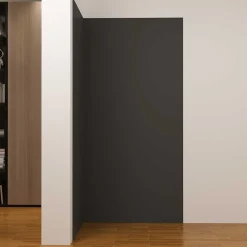 Lot de 2 panneaux muraux de douche Noir mural aluminium avec 3 profiles - L.90 x L.120 x H.210 cm - durable et facile à nettoyer