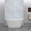 Lot de 2 panneaux muraux de douche effet Marbre en Aluminium avec 1 profilés,L80xL80xH210 cm , Protection murale,Antimoisissure