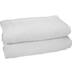 Lot de 2 serviettes de toilette 500 g/m² Blanc 50x90 cm STUDIO